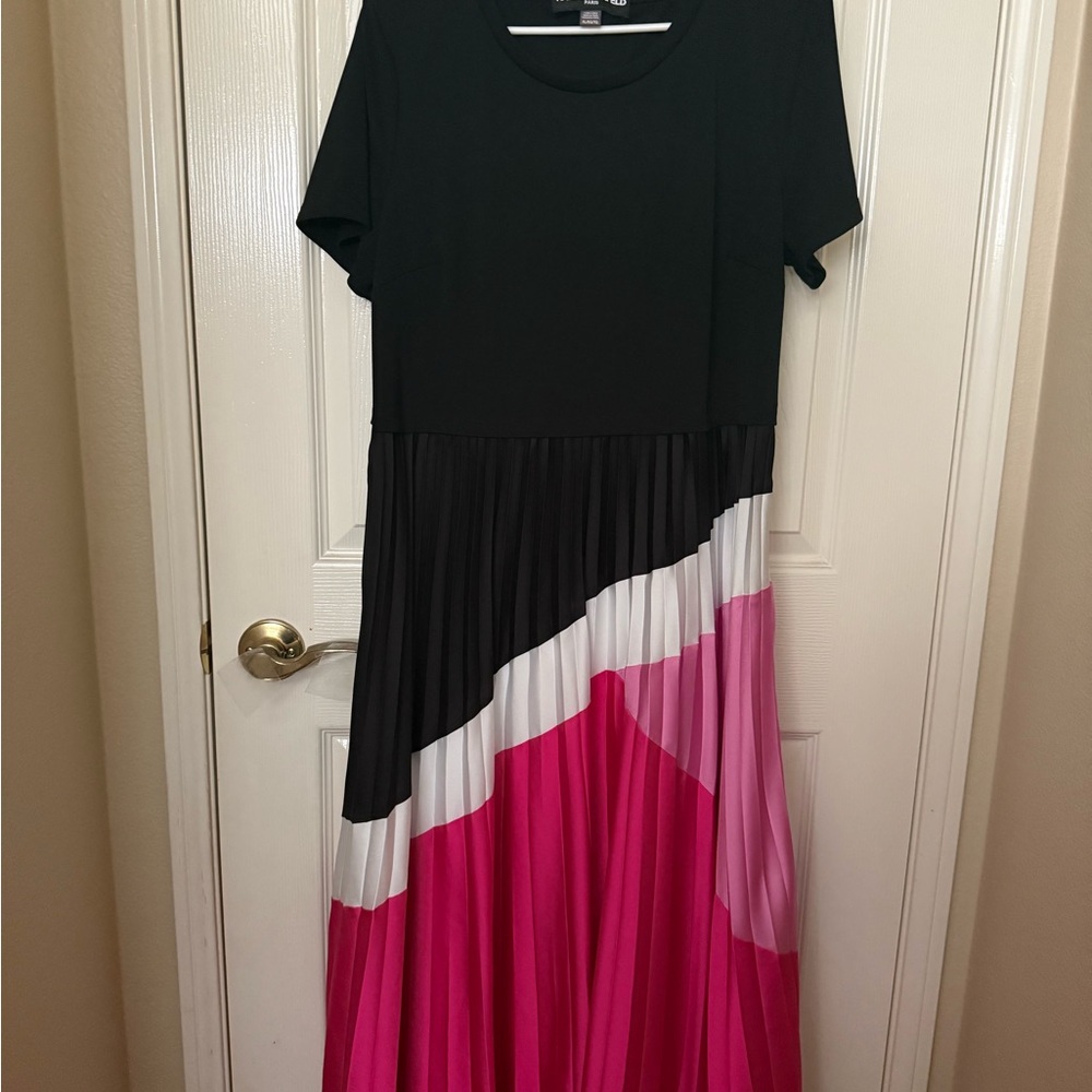 Karl Lagerfeld Black and Pink Maxi Dress